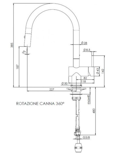 NOBILI - MISCELATORE LAVABO SEVEN