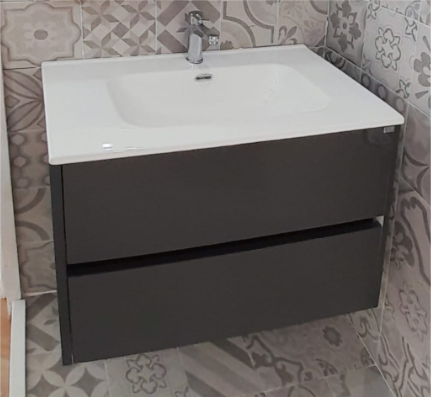 GOCCIA - COMPOSIZIONE BAGNO GRIGIO ANTRACITE LUCIDO