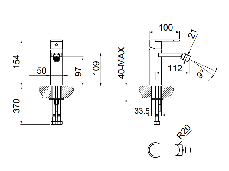 CARIMALI - MISCELATORE BIDET MONOFORO