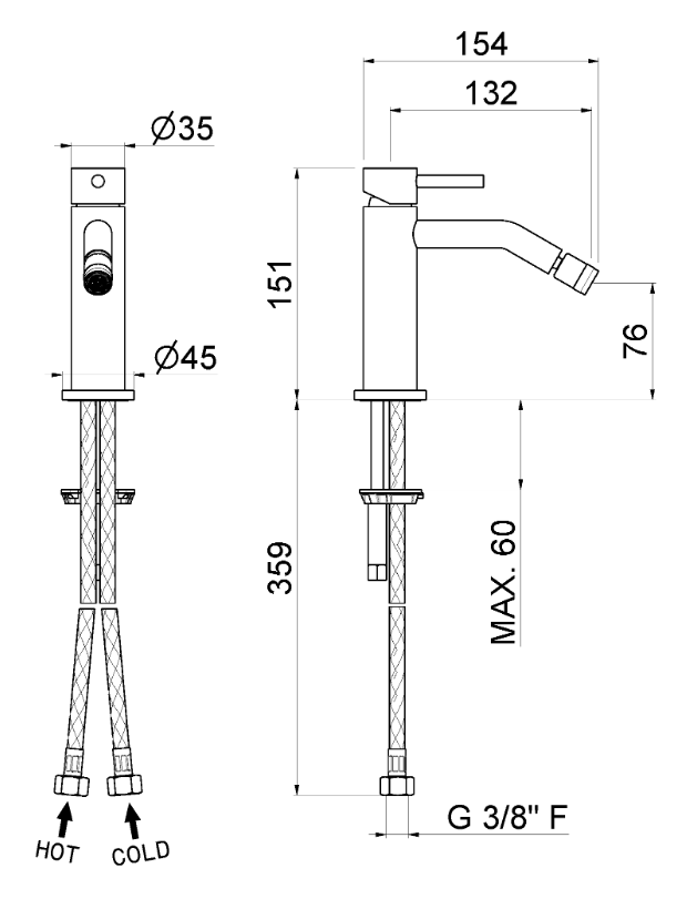 VEMA - MISCELATORE LAVABO S/SCARICO OTAGO