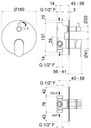 VEMA - MISCELATORE DOCCIA C/DEVIATORE TIBER STEEL ACCIAIO (copia)