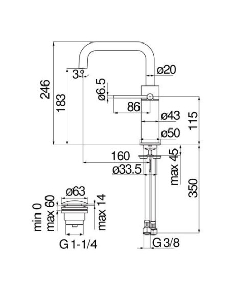 NOBILI - MISCELATORE LAVABO VELIS