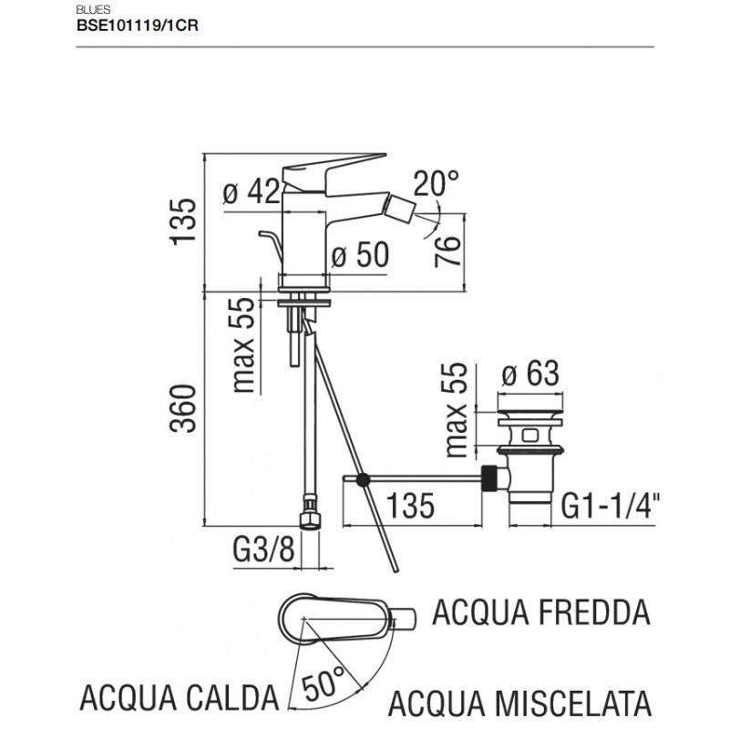 NOBILI - MISCELATORE BIDET BLUES