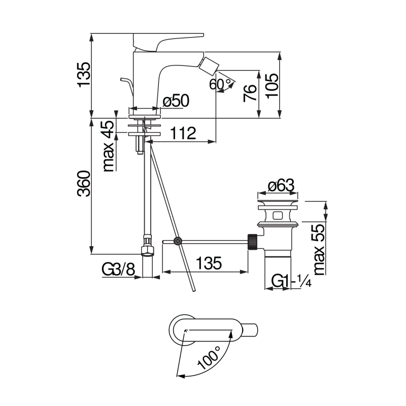 NOBILI - MISCELATORE BIDET YOYO