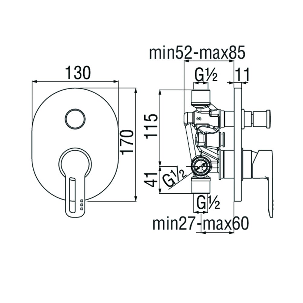 NOBILI - MISCELATORE DOCCIA SAND A 2 VIE
