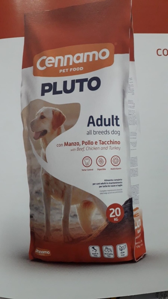 PLUTO ADULTO MANZO -POLLO- TACCHINO KG 20
