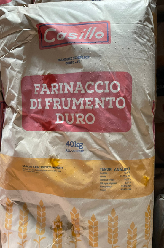 FARINACCIO DI GRANO DURO 40 KG / MANGIME SEMPLICE LOTTO 312/24