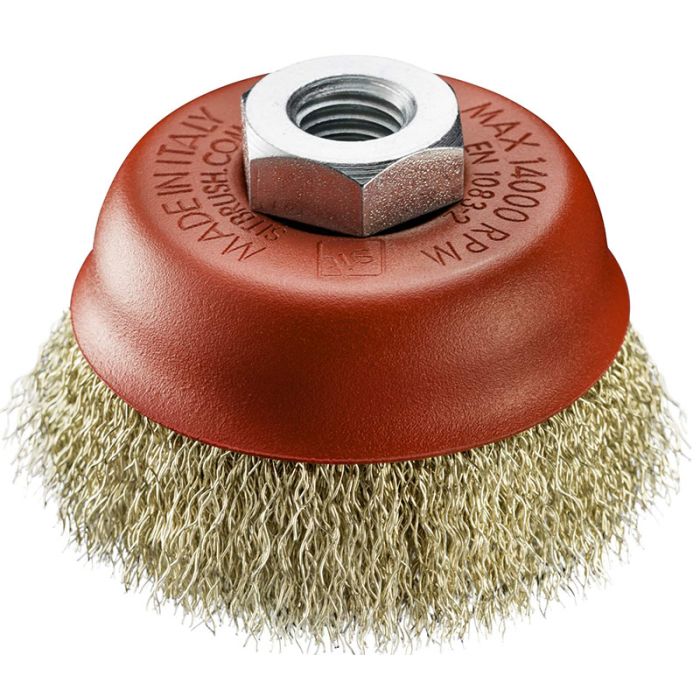SPAZZOLA X SMERIGLIATRICE A TAZZA D.80 SP.0,30 F.14 ACCIAIO ONDULATO