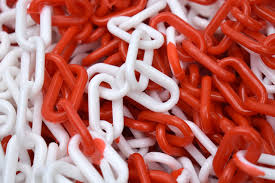 CATENA PLASTIFICATA MM 5X25 MT BICOLORE BIANCO/ROSSO
