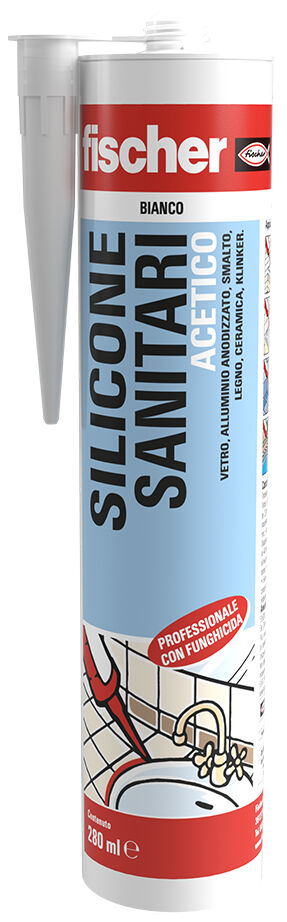 SILICONE ACETICO PER SANITARI ML.280 - BIANCO