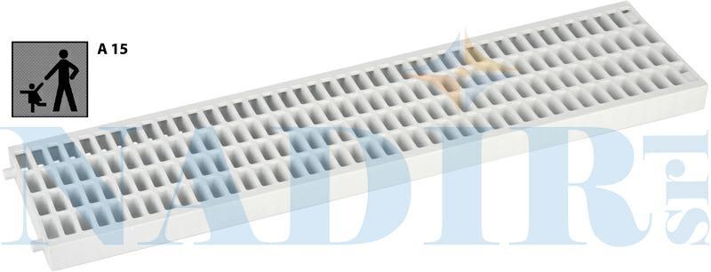 GRIGLIA ANTITACCO PVC PER CANALATTE PEDONABILE A15 CM 20X50