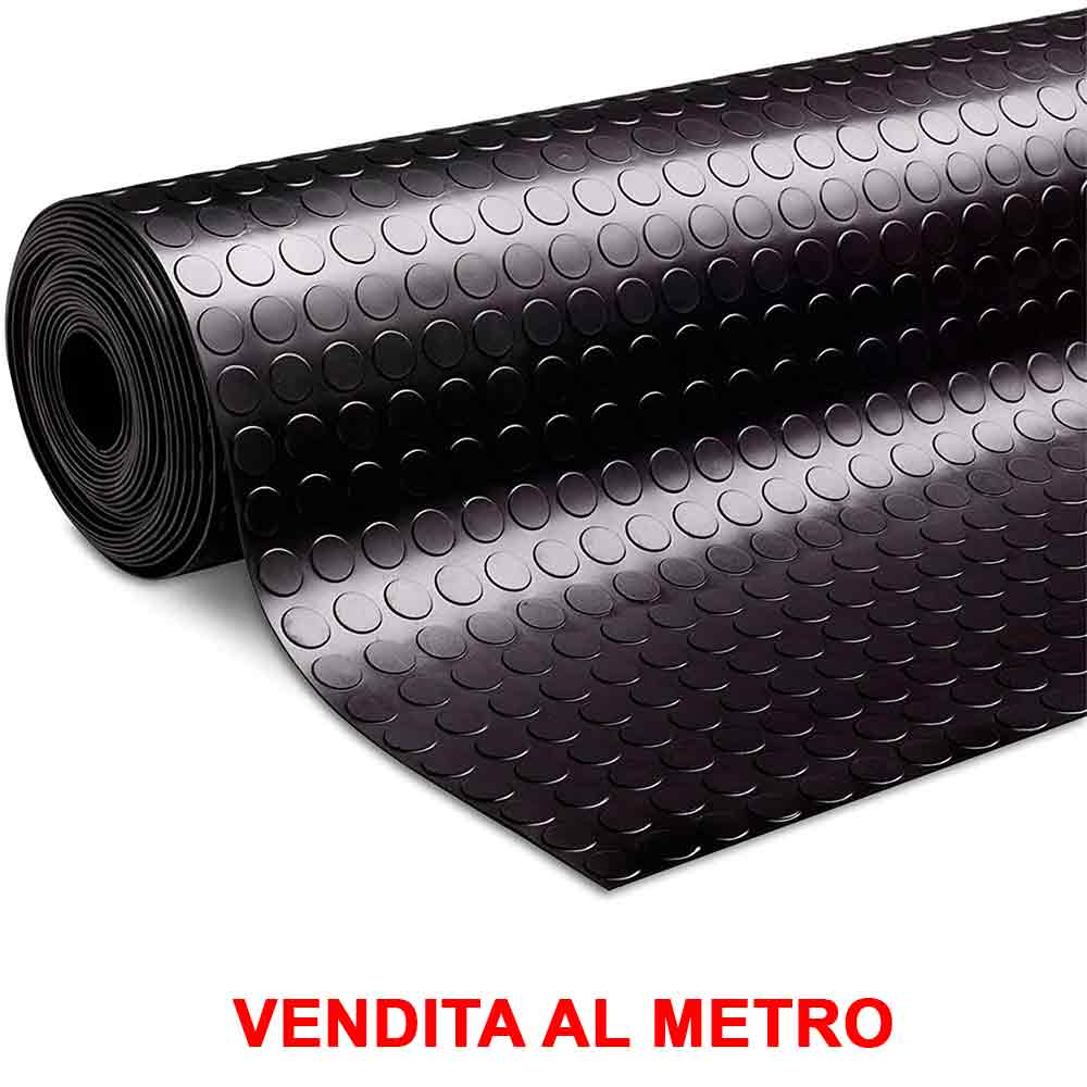 COPRIPAVIMENTO PVC 1 MM BOLLI H100 CM NERO