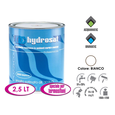 HYDROSAT BIANCO - SMALTO ACRILICO SATINATO ALL'ACQUA 2.5L
