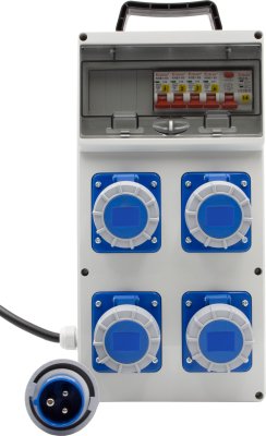 DISTRIBUTORE DI CORRENTE BSV 4 ITRE3, EMO , RCD 30MA, CAVO DA 1.7M, 2X CEE 230V/16A, 2X CEE 400V/16A IP67