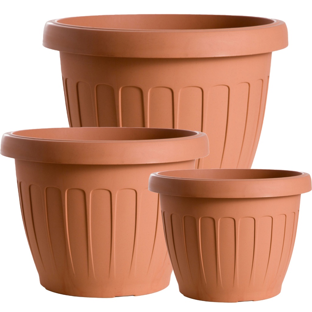 VASO X FIORI D.85 IN PVC TERR. S/SOTTOVASO H.57