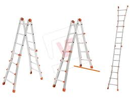 SCALA TELESCOPICA IN ALLUMINIO SQUADRA PIU' GRADINI N°6+6 H.CM.630