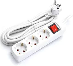MULTIPRESA CON INTERRUTTORE A 6+3 PRESE, BIANCO 1,4M 3G1
