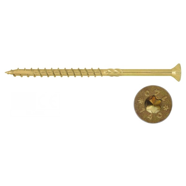 VITI TSP PER LEGNO TORX 4X40 C/ALESATORE  - ZINC. GIALLA