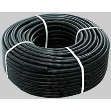 TUBO CORRUGATO CON TIRAFILO NERO D.16MM - ROTOLO 100MT