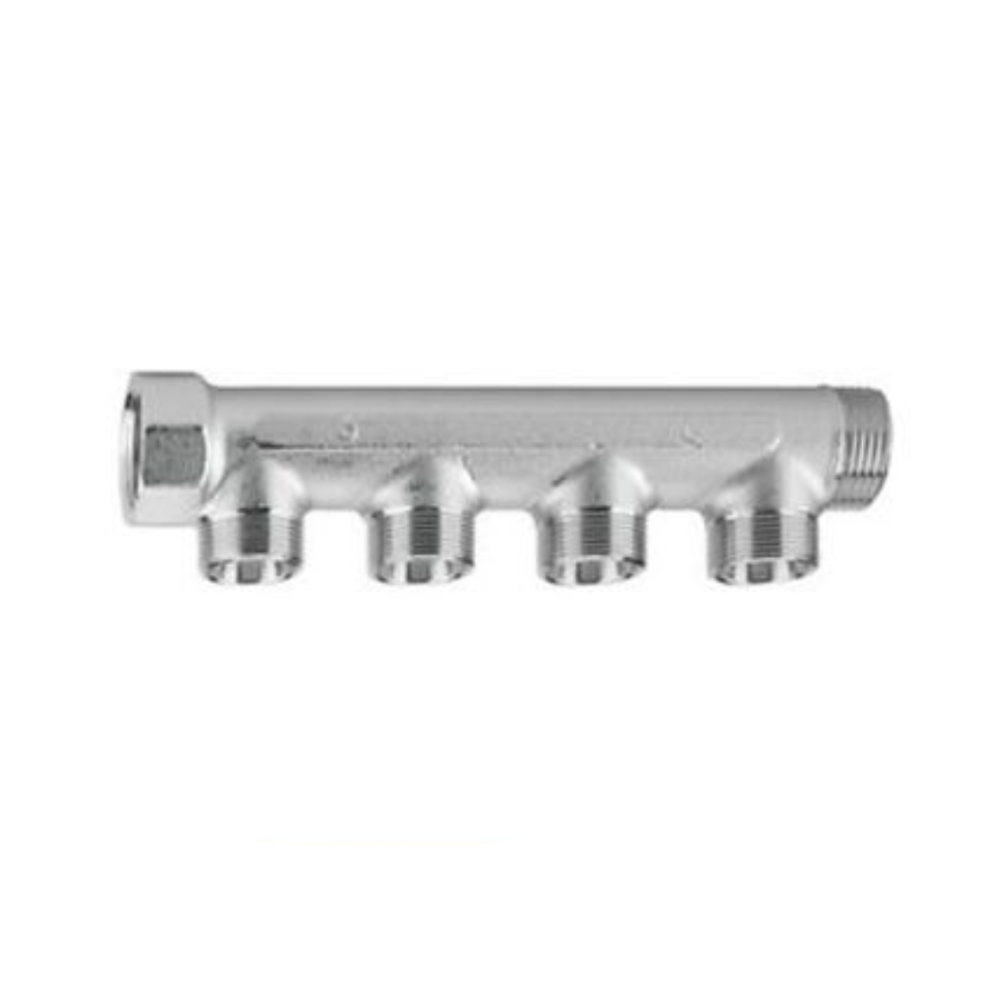 COLLETTORE 3/4" X 4 VIE CROMATO