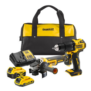 [CAPS503841] DEWALT KIT TRAPANO 18V 2Ah+SMERIGLIATR. 18V 4Ah DCK2081MDR