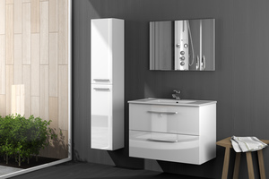 [CAPS94613] KIT MOBILE BAGNO ARUBA 2 CASSETTI 80 SOSP. BIANCO