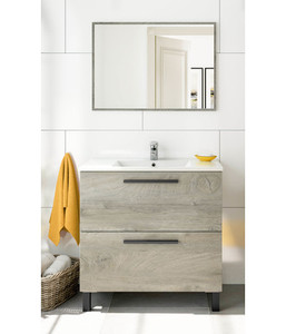 [CAPS25386] KIT MOBILE BAGNO ATHENA 2 CASSETTI 80 ROVERE ALASKA