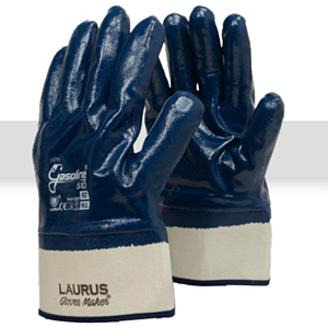 GUANTI GASOLINE 510 COTONE JERSEY SPALMATURA NITRILE SMOOTH, CON MANICHETTA, GRADO A