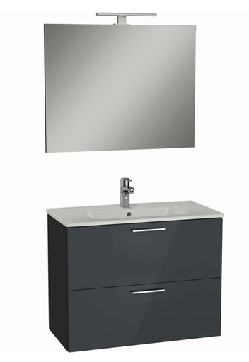 [75102] COSMOS - COMPOSIZIONE BAGNO VITRA ANTRACITE LUCIDO