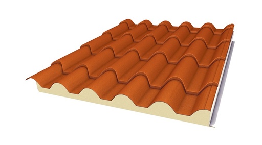 LAMIERA COIBENTATA TIPO COPPO ROSSO ISOTEGOLA 50RC+BG (PASSO 34,5)