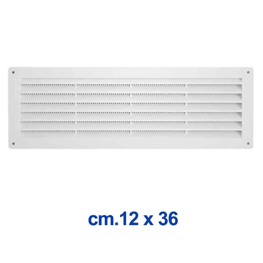 [701010] GRIGLIA AERAZIONE SOVRAPP. CM12X36 IN ABS BIANCA