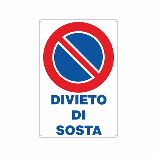 [1500310] CARTELLO PVC SOSTA VIETATA ANCHE DI NOTTE CM.20X30