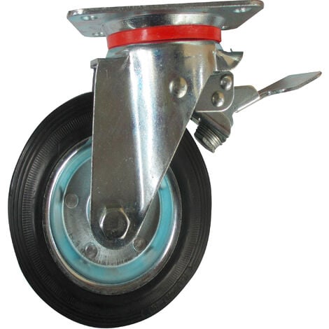 [94738] RUOTA INDUSTRIALE D.85 PIASTRA GIREV. C/FRENO