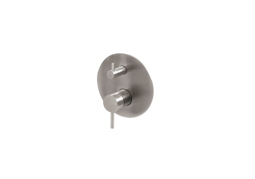 [V17142.AC.005] VEMA - MISCELATORE DOCCIA C/DEVIATORE TIBER STEEL ACCIAIO