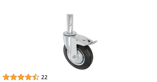 [022503020] RUOTA GOMMA GIREVOLE CON FRENO PER PONTEGGIO D.200