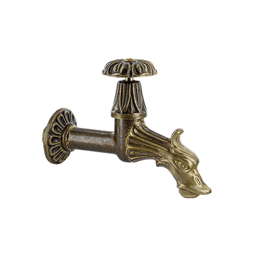 [CR6003] RUBINETTO ARTISTICO IN OTTONE CON VOLANTINO 1/2"