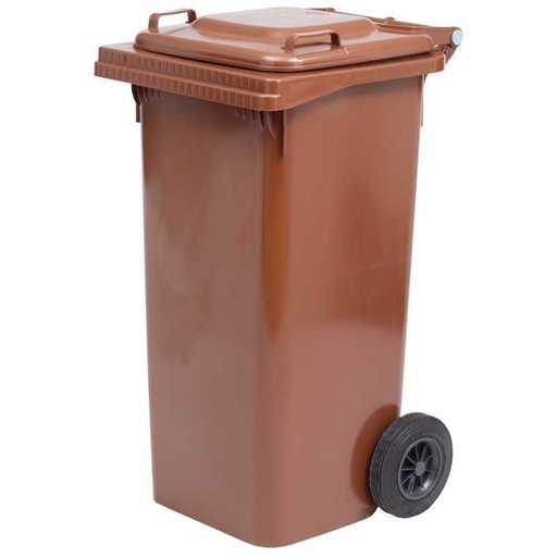 BIDONE NET.URBANA POLIETILENE LT.240 C/RUOTE COL.MARRONE