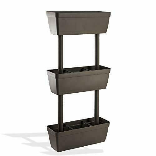 [612790] FIORIERE VERTICALI RESINA GRIG. 3PZ - CM.50X17X100 - LT.8