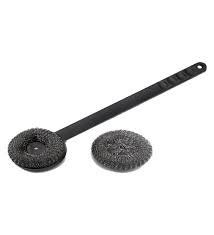 [8038291] SPAZZOLA C/SPUGNA ACCIAIO X GRIGLIE CM.45