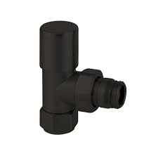 [10112NO] VALVOLA SQ. 1/2" TERMOARREDO MANUALE NERO OPACO + CALOTTE